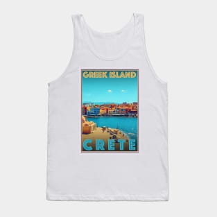 Greek Island Crete Vintage Travel Art Tank Top